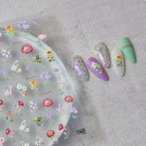 Flower Nail Stickers, Floral Nail Decals, Spring Flower Nail Sticker, Spring Nail Art, Nail Supplies, DIY Nails - Miss Fairy Nails